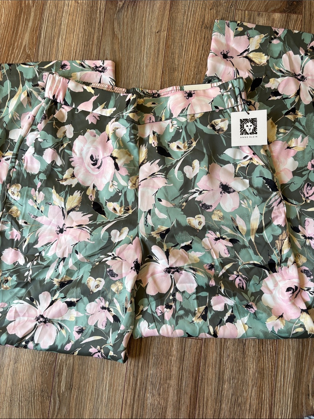 Anne Klein Sage Floral Pull-On pants - Pink & Green